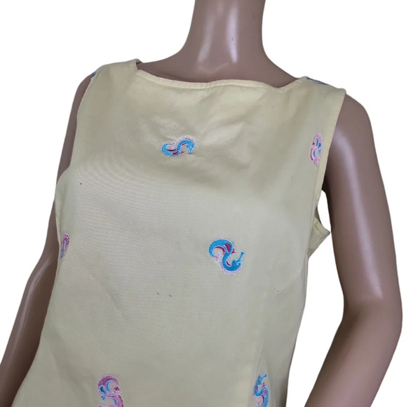 C.B. Casual Yellow Tank Dress Seahorse Print - Picture 2 of 5